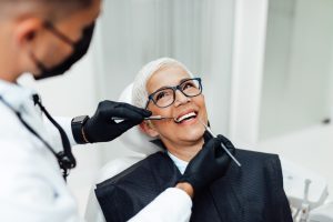 older woman visiting the dentist