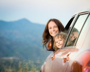 mother and daughter traveling