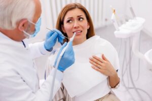 dental anxiety in dental chair