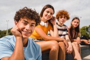 college boy with braces