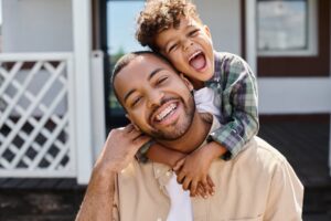 father with braces
