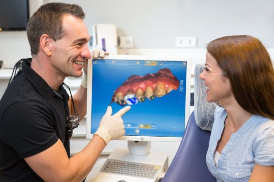 cerec technology shown by dentist